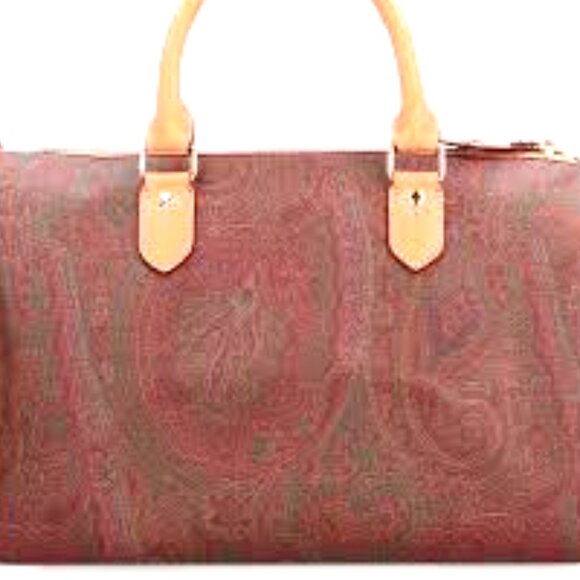 Vintage Etro Lrg Weekender Paisley Briefcase Laptop Shoulder Bag Crossbody Chain - Picture 6 of 16